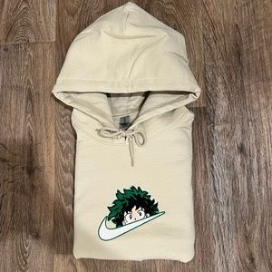 Deku check Cream Hoodie anime my hero academia izuku midoriya